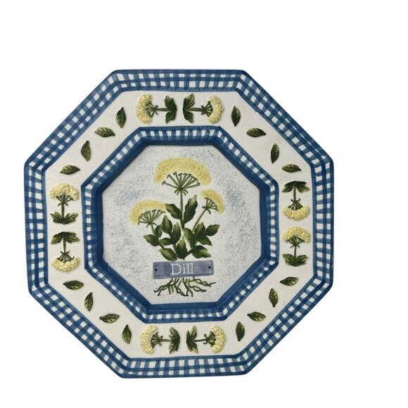 Yankee Candle Dill Herbs Decorative Plate Wall Handing Set Of 2 - Picture 4 of 10